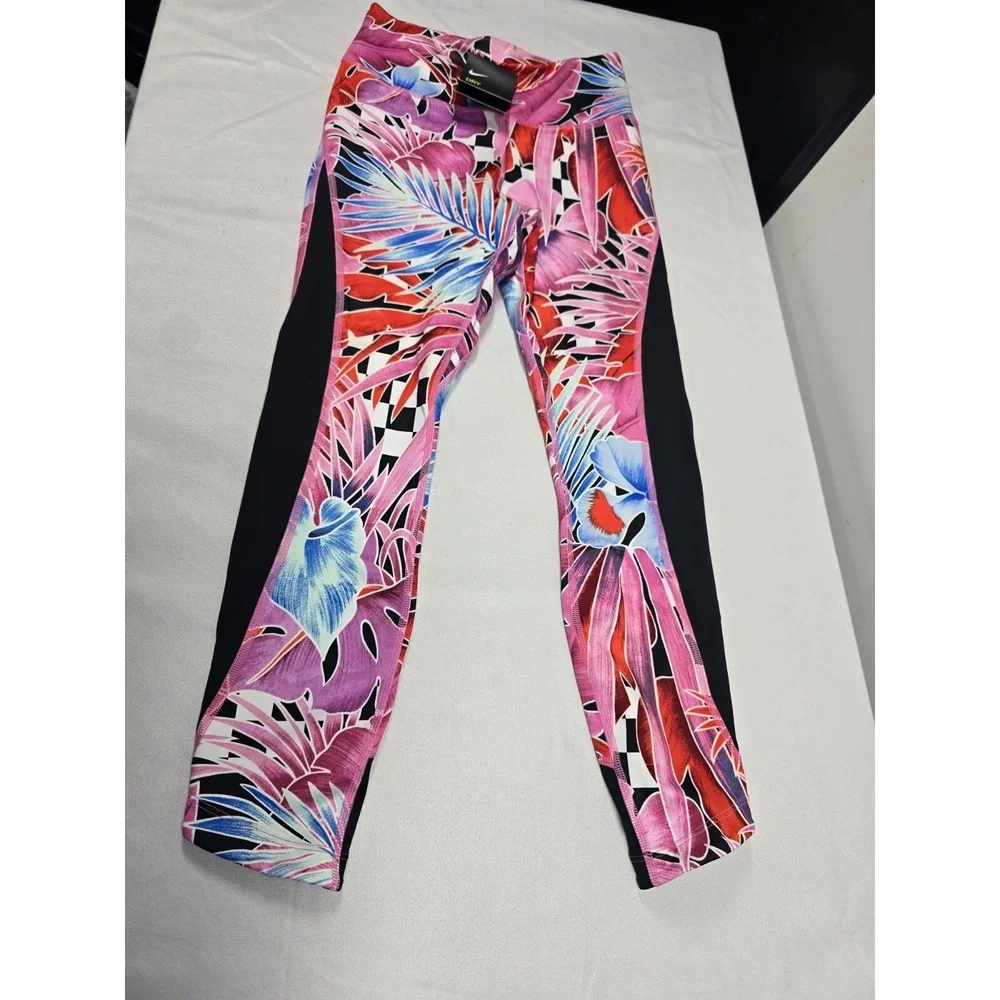 Nike Women's One Dri-FIT Cropped Printed Leggings Fuchsia Size XS CD9729-686 New
